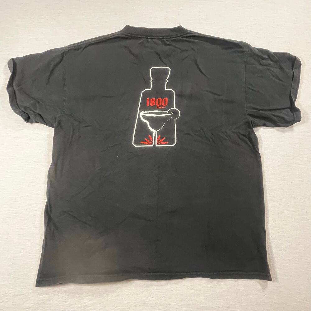 1800 Tequila Margarita Promo Men Large Graphic T Shirt‎ Black Vintage Style